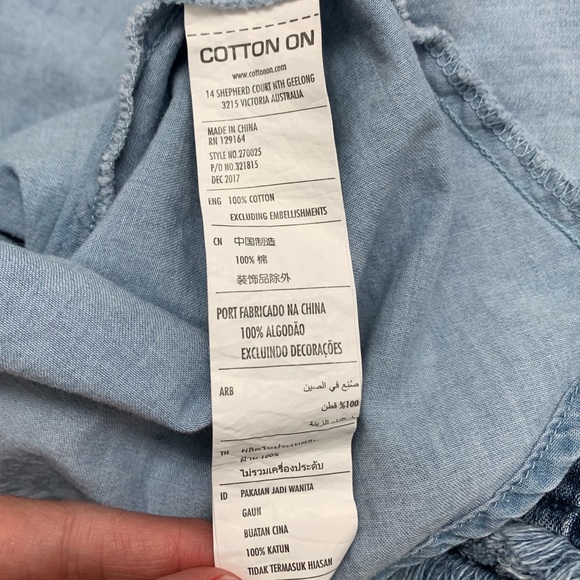 Cotton On Light Blue Denim Style Dress - Picture 5 of 5